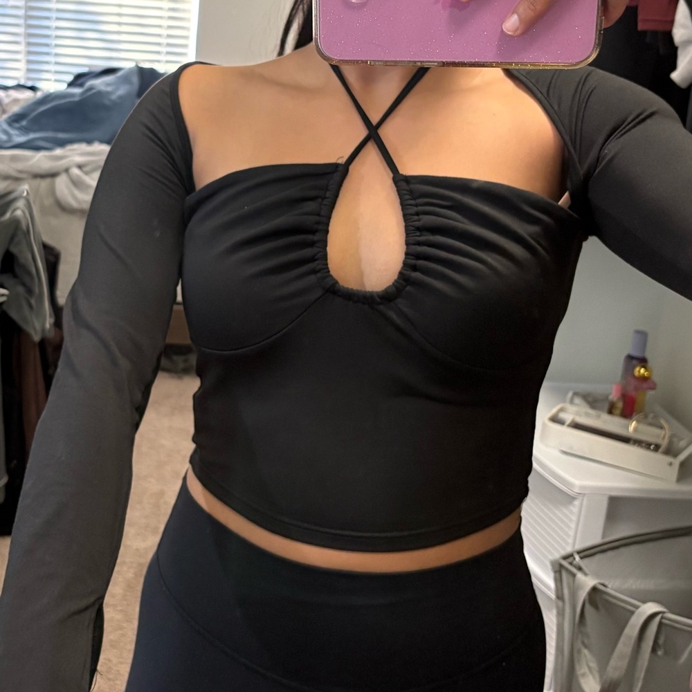 Elegant Black Long-Sleeve Women's Top